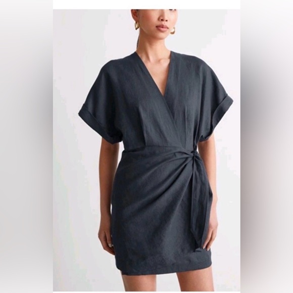 And Other Stories Linen Wrap Mini Dress , size 6 - Picture 3 of 12